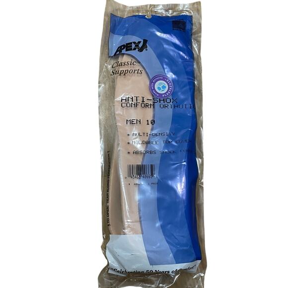 APEX Men's 10 Classic Supports Anti Shox Conform Orthotics Shoe Inserts‎ NWT - Picture 1 of 5